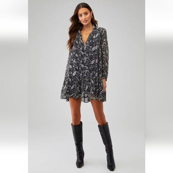 Cleobella Betz Floral Paisley Print Mini Dress Size XS - Picture 1 of 12